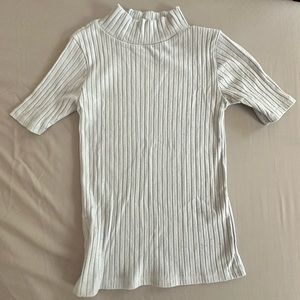 Loft Blue Mock Neck Top